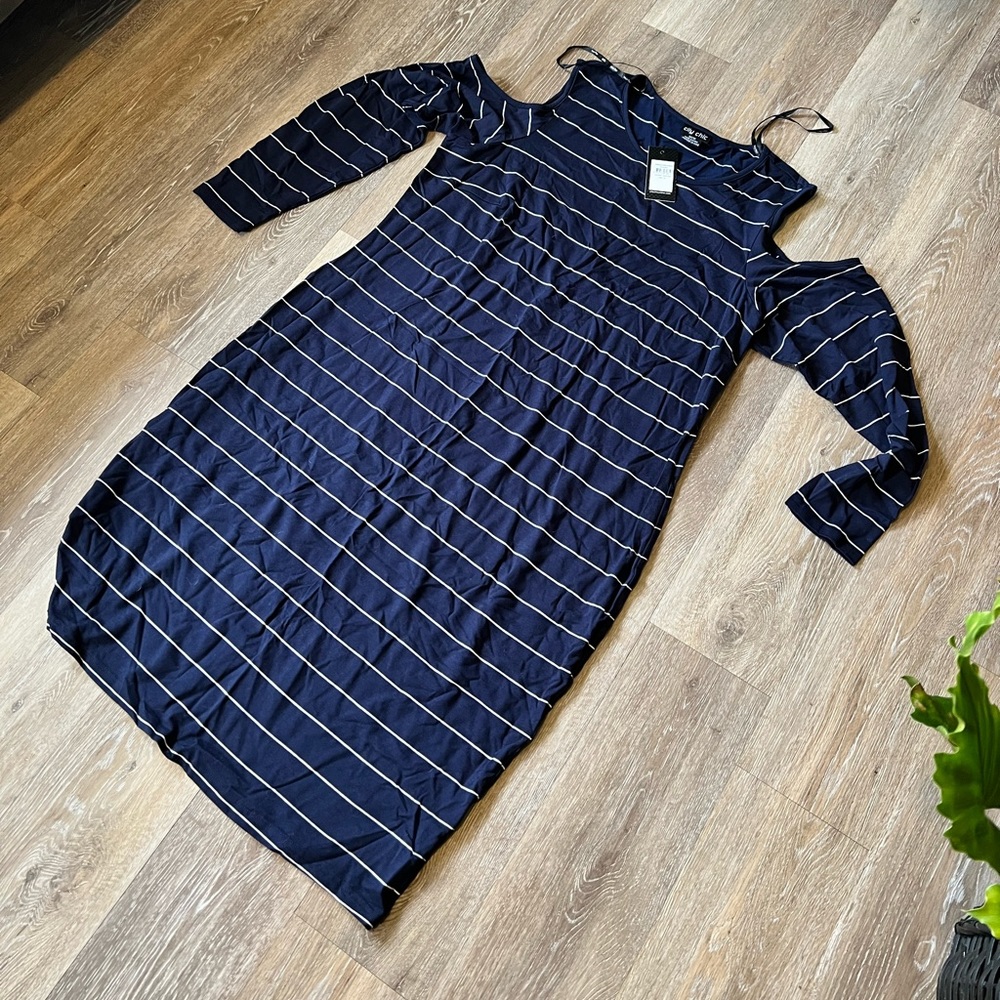 City Chic cold shoulder body con dress